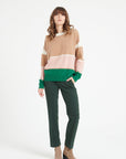 Pure Cashmere 2 ply Boat Neck Sweater w/MultiColor (Mia 15)