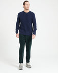 Pure Cashmere 6 ply Round Neck Sweater w/Cable Knit (Zach 1)