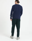 Pure Cashmere 6 ply Round Neck Sweater w/Cable Knit (Zach 1)