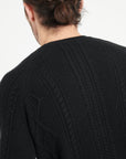 Pure Cashmere 6 ply Round Neck Sweater w/Cable Knit (Zach 1)