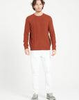 Pure Cashmere 6 ply Round Neck Sweater w/Cable Knit (Zach 1)