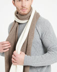 Pure Cashmere 6 ply Round Neck Sweater w/Cable Knit (Zach 1)