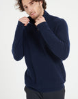 Pure Cashmere Funnel Neck Sweater w/Zip (Zach 2)