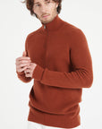 Pure Cashmere Funnel Neck Sweater w/Zip (Zach 2)