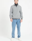 Pure Cashmere Funnel Neck Sweater w/Zip (Zach 2)