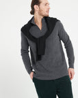 Pure Cashmere Funnel Neck Sweater w/Zip (Zach 2)
