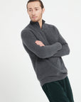 Pure Cashmere Funnel Neck Sweater w/Zip (Zach 2)