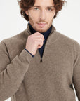 Pure Cashmere Funnel Neck Sweater w/Zip (Zach 2)