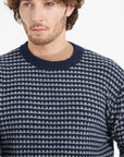 Pure Cashmere 4 ply Two Tone Round Neck Sweater w/Jacquard Pattern (Zach 3)