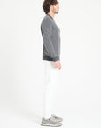 Pure Cashmere 4 ply Two Tone Round Neck Sweater w/Jacquard Pattern (Zach 3)