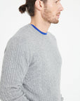 Pure Cashmere Cable Knit Round Neck Sweater (Zach 5)