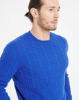 Pure Cashmere Cable Knit Round Neck Sweater (Zach 5)