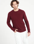 Pure Cashmere Cable Knit Round Neck Sweater (Zach 5)