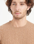 Pure Cashmere Cable Knit Round Neck Sweater (Zach 5)