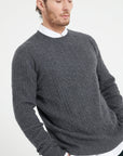 Pure Cashmere Cable Knit Round Neck Sweater (Zach 5)