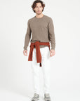 Pure Cashmere Cable Knit Round Neck Sweater (Zach 5)