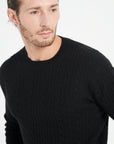 Pure Cashmere Cable Knit Round Neck Sweater (Zach 5)