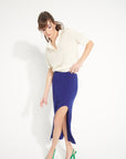 Pure Cashmere Long Skirt w/Slit (Ava 13)