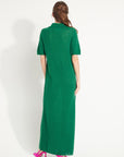 Pure Cashmere Polo Neck Long Dress w/ Pointelle Knit (Ava 18)