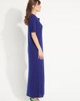 Pure Cashmere Polo Neck Long Dress w/ Pointelle Knit (Ava 18)