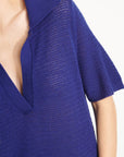 Pure Cashmere Polo Neck Long Dress w/ Pointelle Knit (Ava 18)