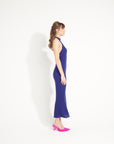 Pure Cashmere Long Halter Dress w/ Rib Knit (Ava 19)