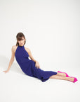 Pure Cashmere Long Halter Dress w/ Rib Knit (Ava 19)