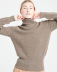 Pure Cashmere Rib Knit Turtleneck Sweater (Lilly 21)