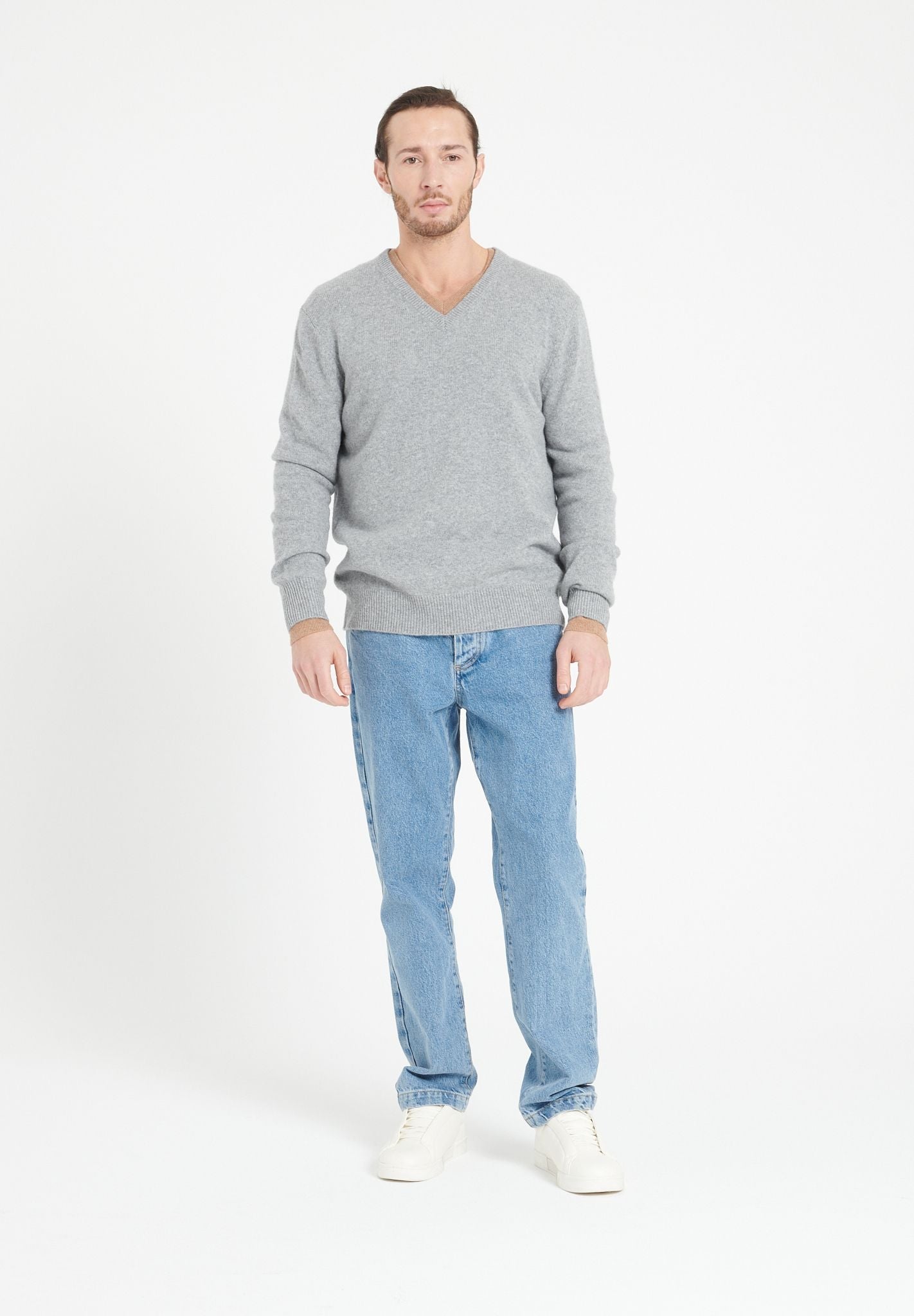 Pure Cashmere 4 ply V-Neck Sweater (Luke 13)