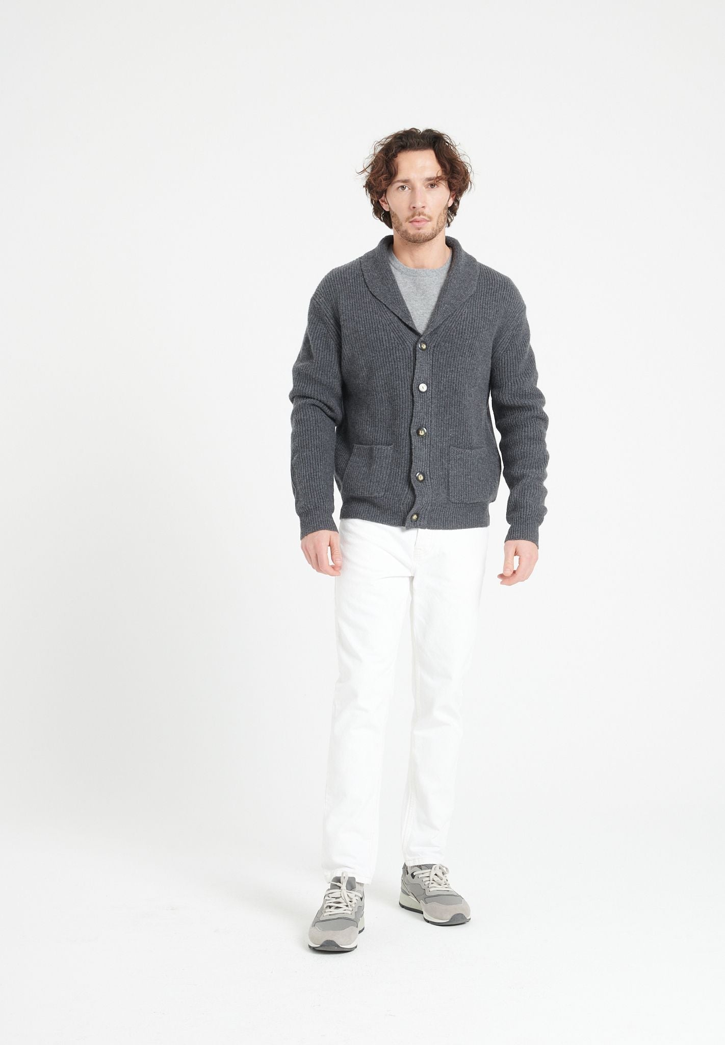 Pure Cashmere 4 ply Shawl Collar Cardigan (Zach 4)