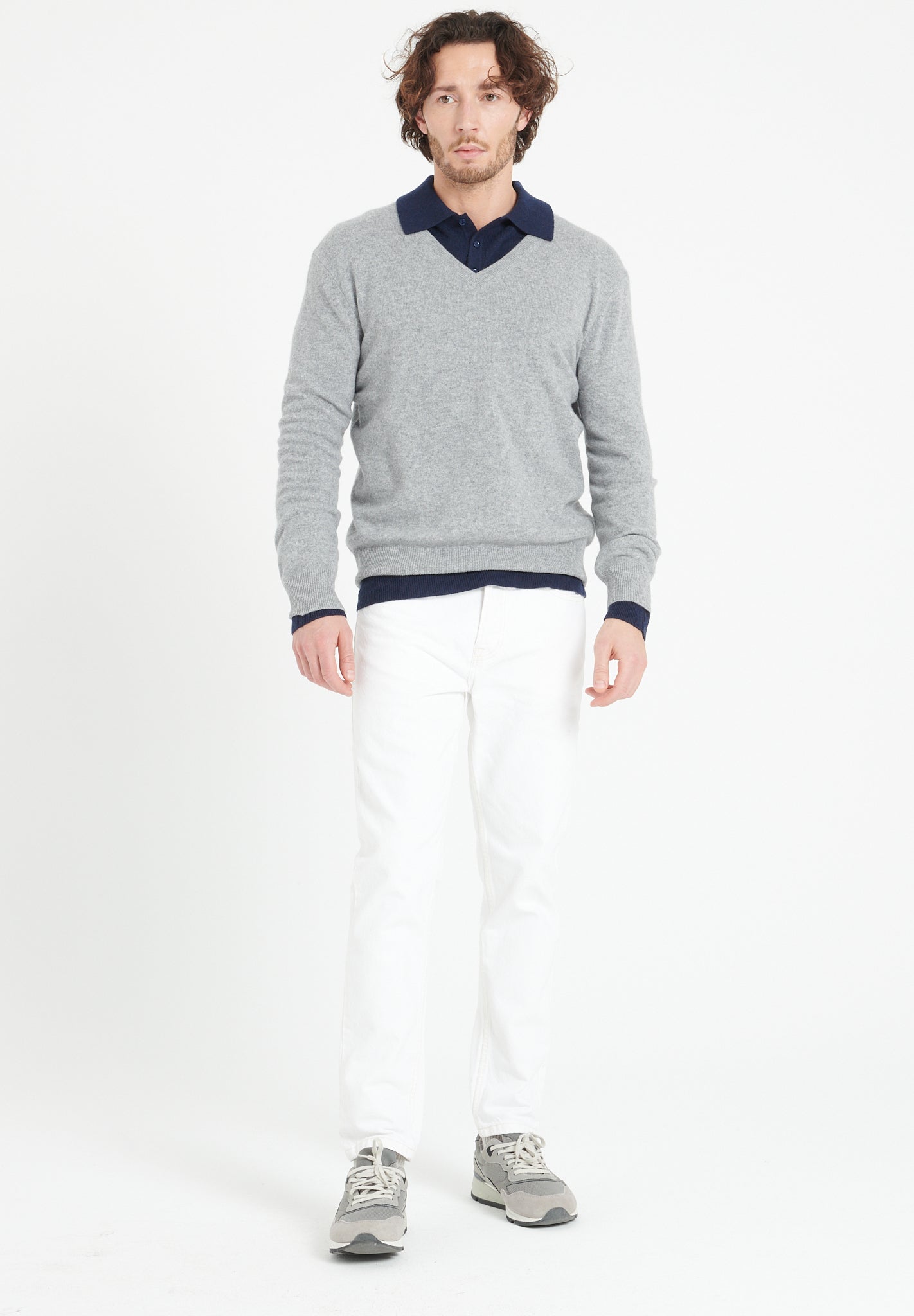 Pure Cashmere 2 Ply V-Neck Sweater (Luke 1)