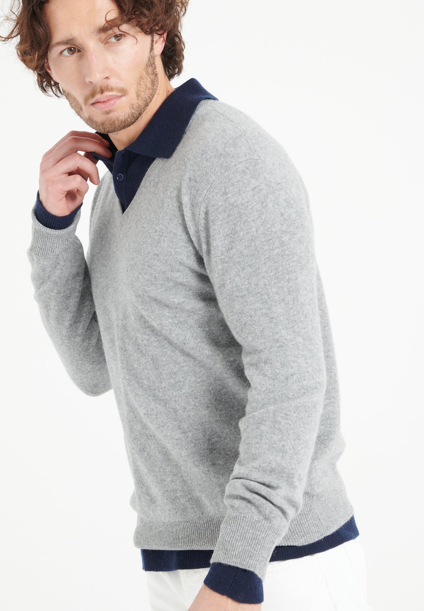 Pure Cashmere 2 Ply V-Neck Sweater (Luke 1)