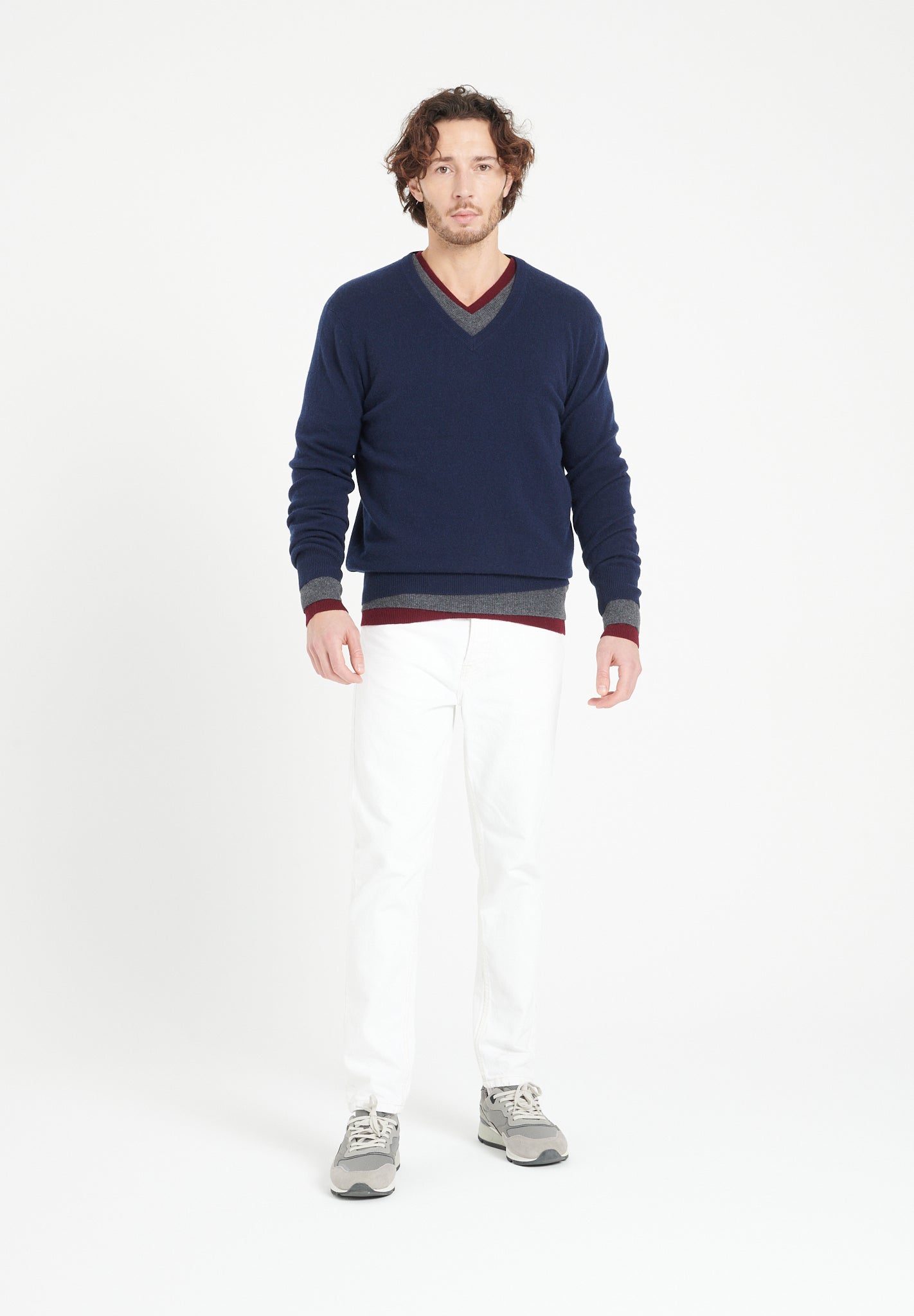 Pure Cashmere 2 Ply V-Neck Sweater (Luke 1)