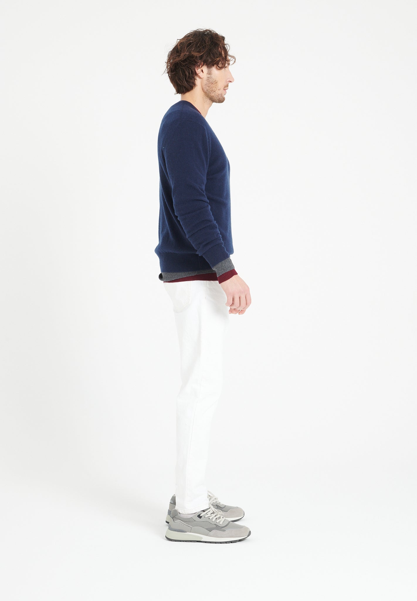 Pure Cashmere 2 Ply V-Neck Sweater (Luke 1)