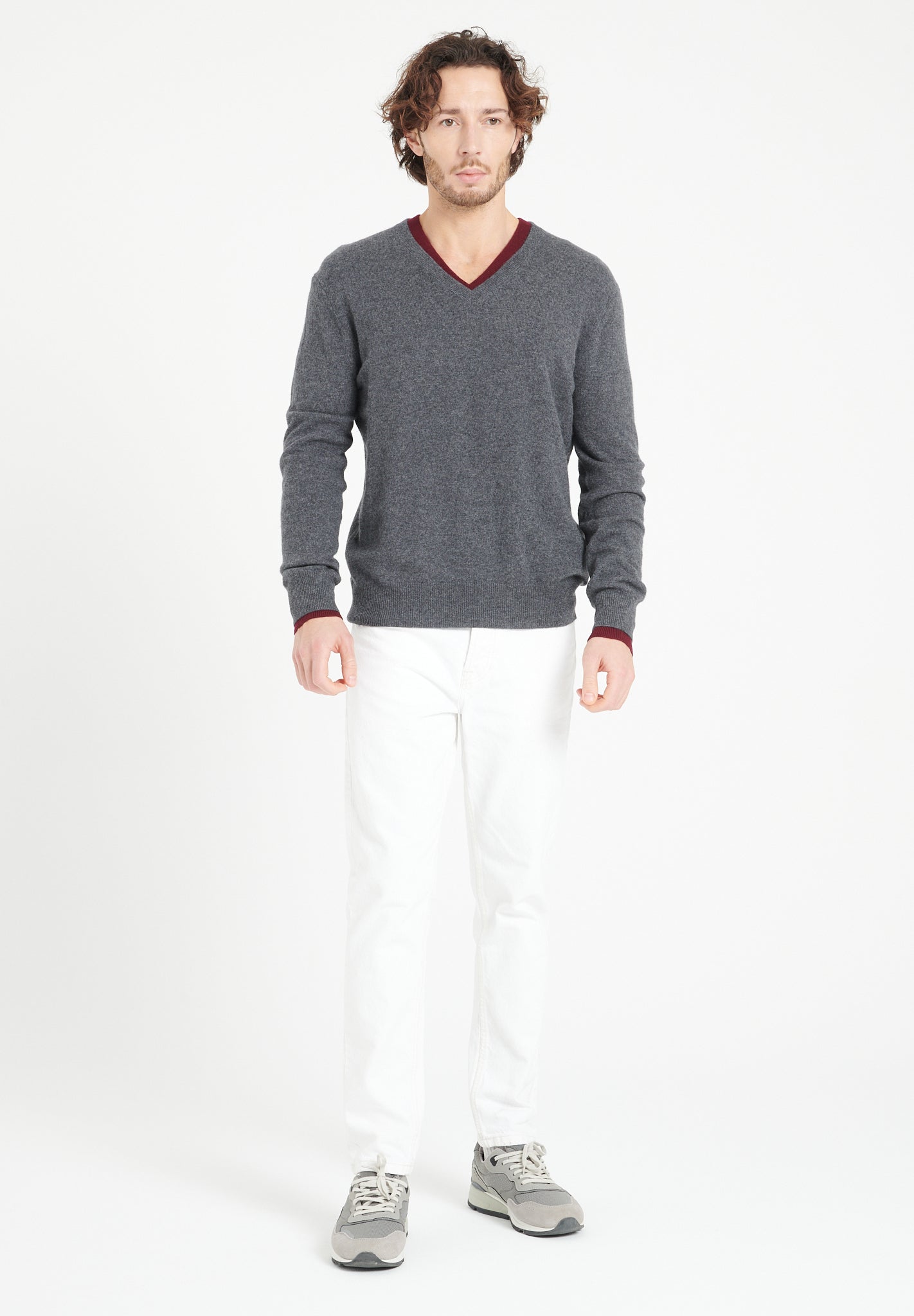 Pure Cashmere 2 Ply V-Neck Sweater (Luke 1)