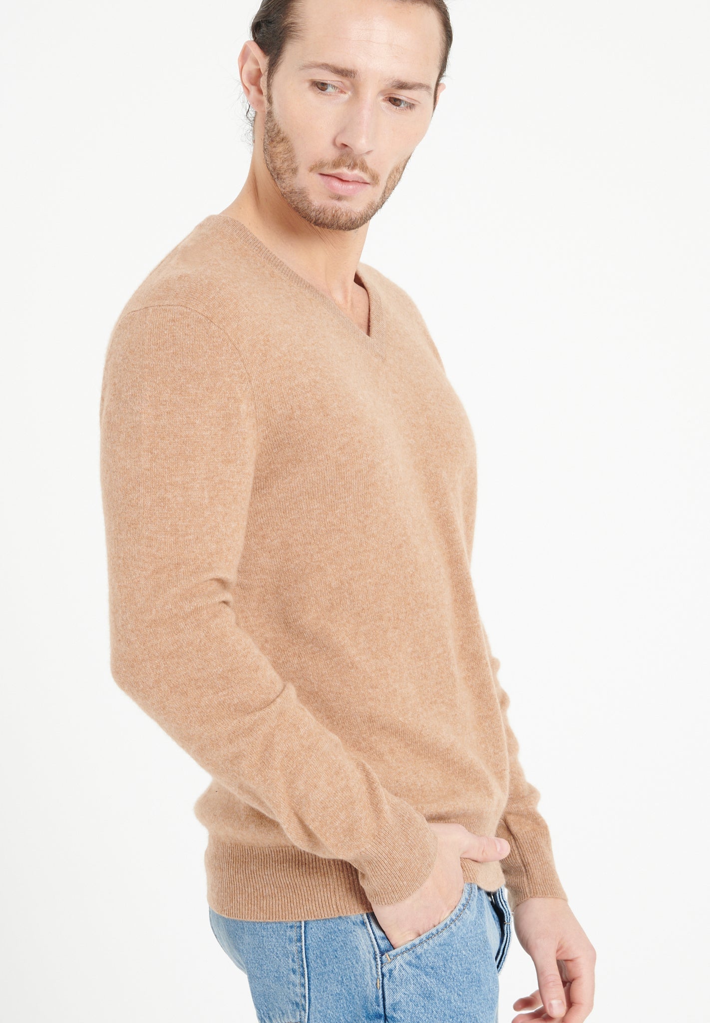Pure Cashmere 2 Ply V-Neck Sweater (Luke 1)