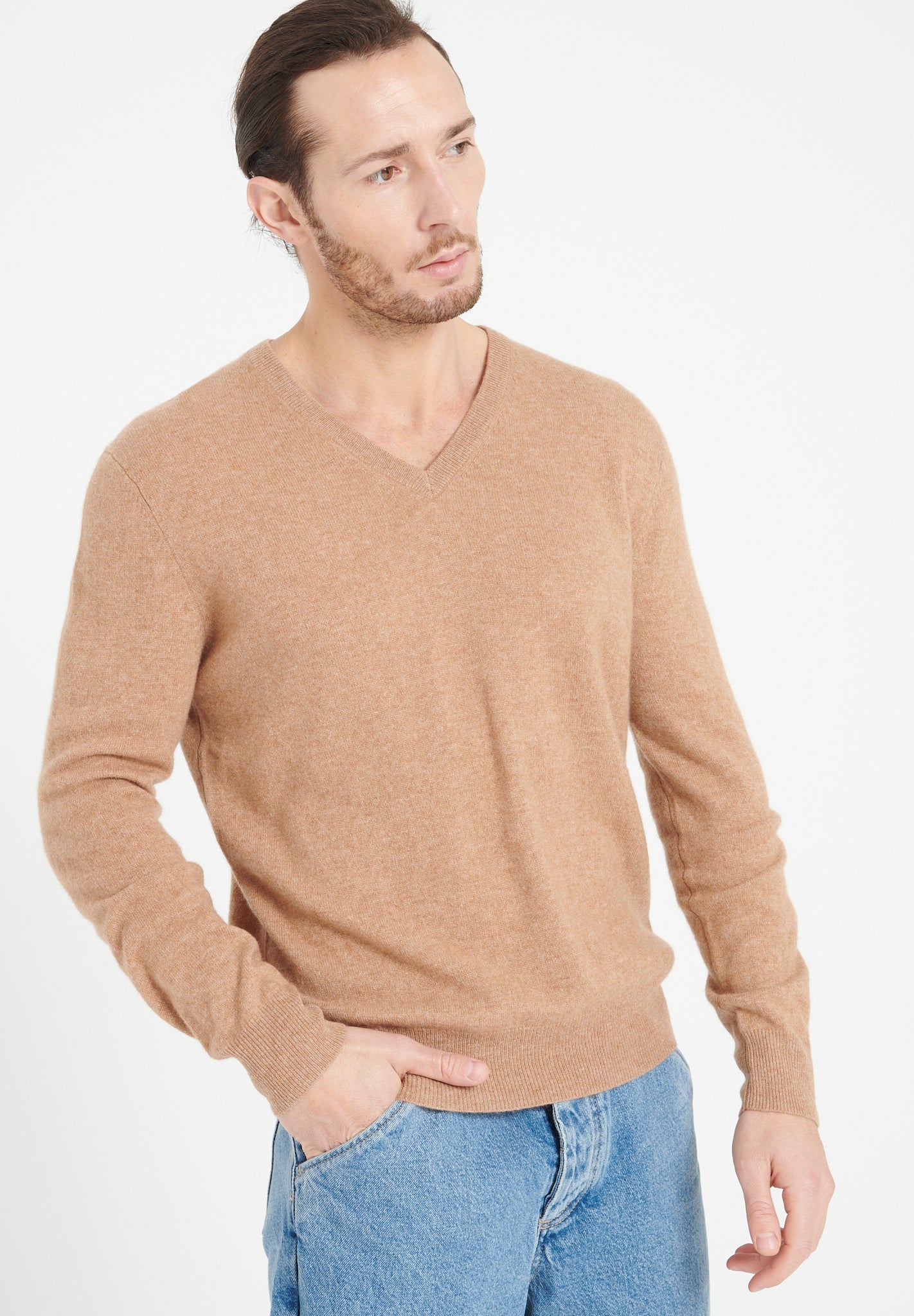 Pure Cashmere 2 Ply V-Neck Sweater (Luke 1)