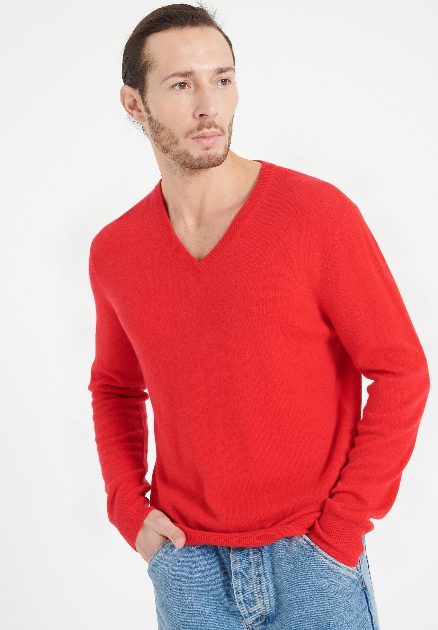 Pure Cashmere 2 Ply V-Neck Sweater (Luke 1)