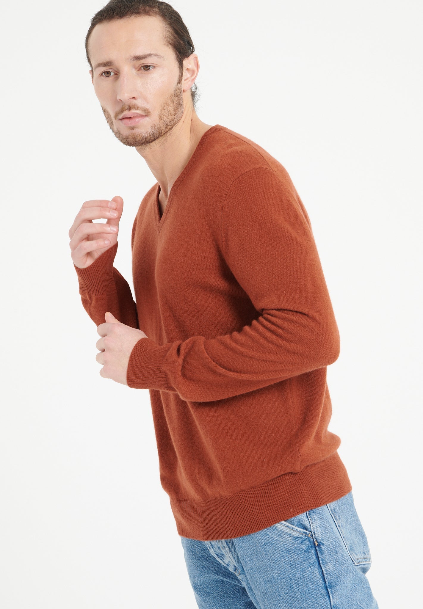 Pure Cashmere 2 Ply V-Neck Sweater (Luke 1)