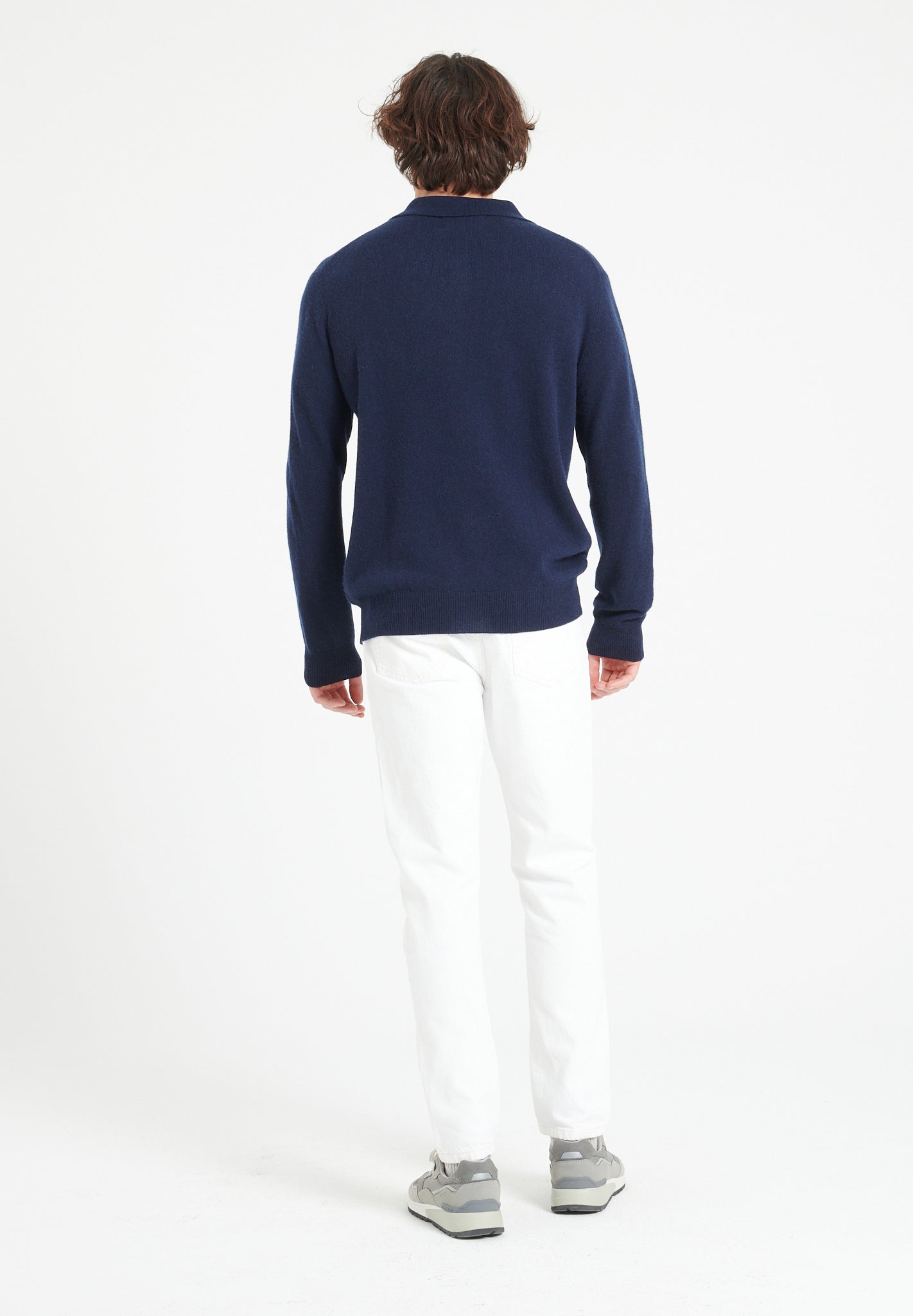 Pure Cashmere 2 Ply Long Sleeve Polo Shirt (Luke 5)