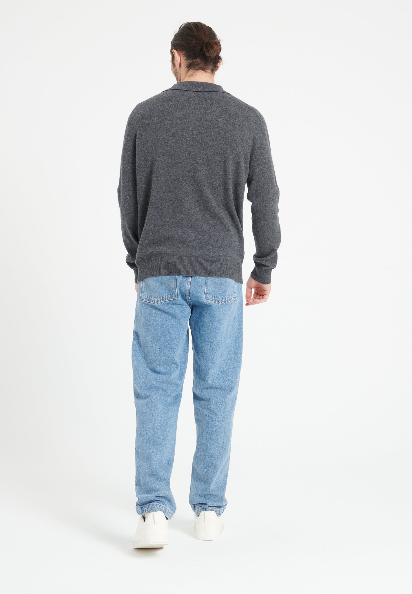 Pure Cashmere 2 Ply Long Sleeve Polo Shirt (Luke 5)