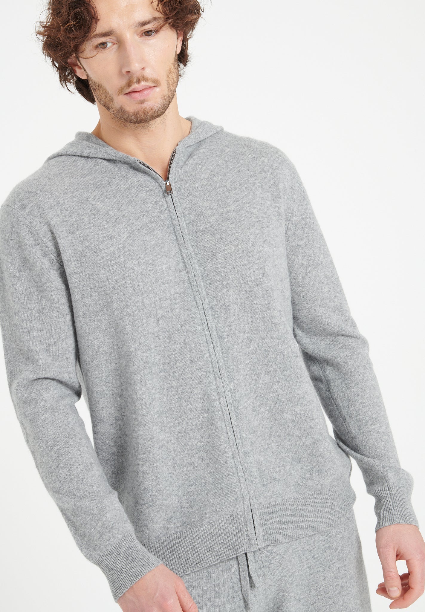 Pure Cashmere 2 Ply Zipped Hoodie (Luke 6)