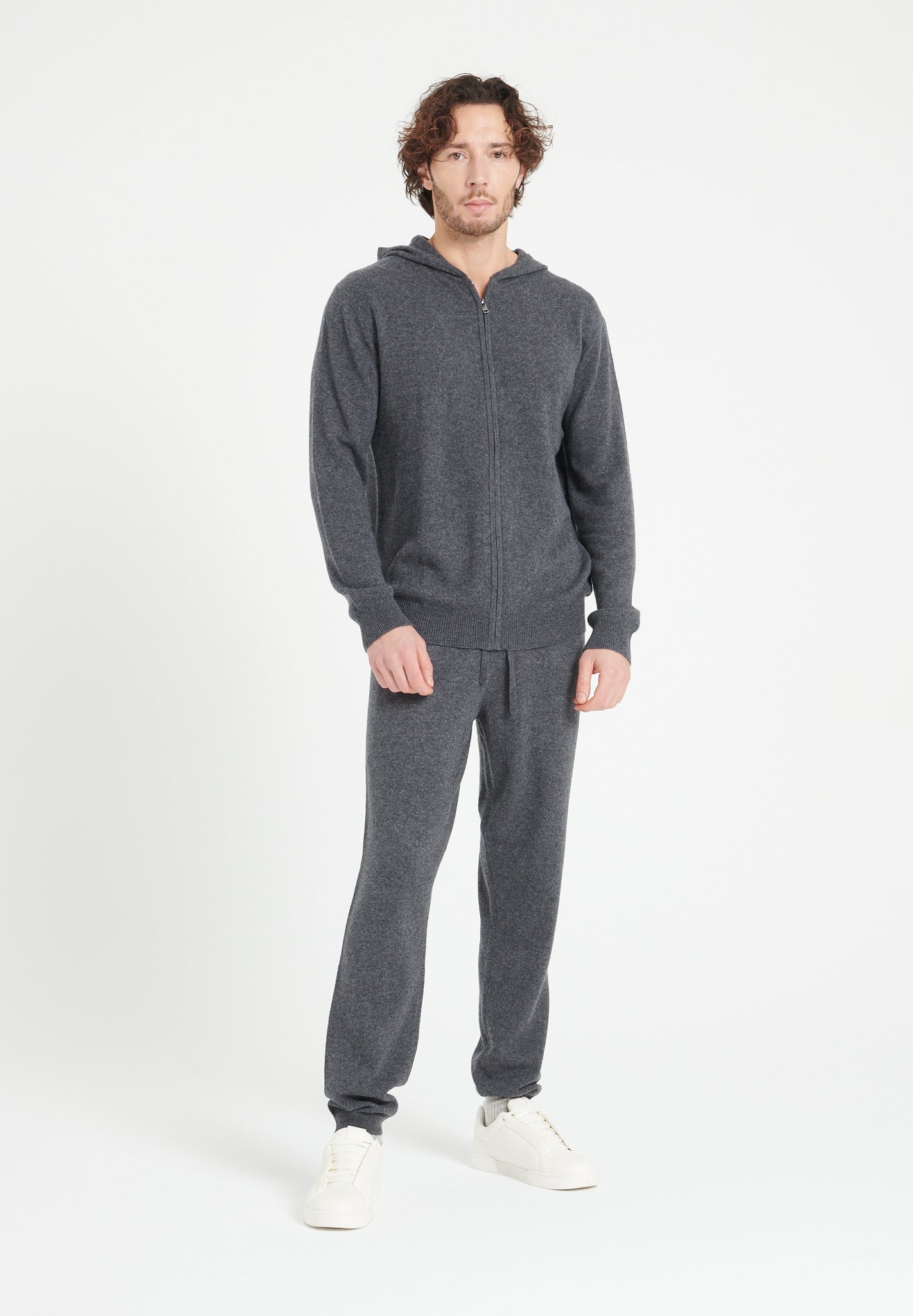 Pure Cashmere 2 Ply Zipped Hoodie (Luke 6)