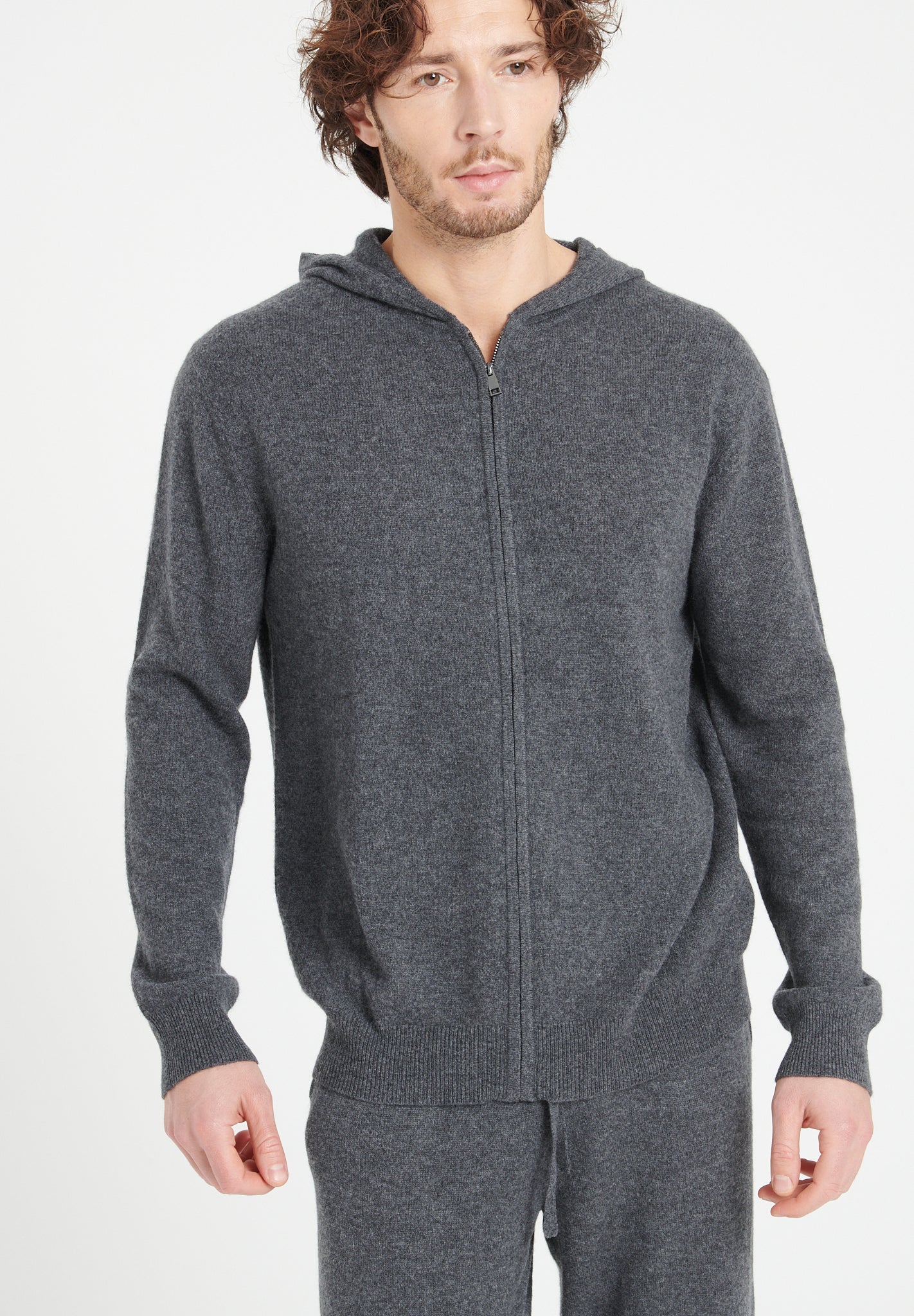 Pure Cashmere 2 Ply Zipped Hoodie (Luke 6)