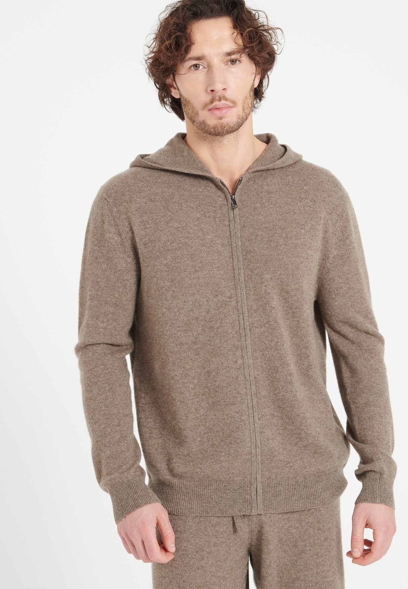 Pure Cashmere 2 Ply Zipped Hoodie (Luke 6)