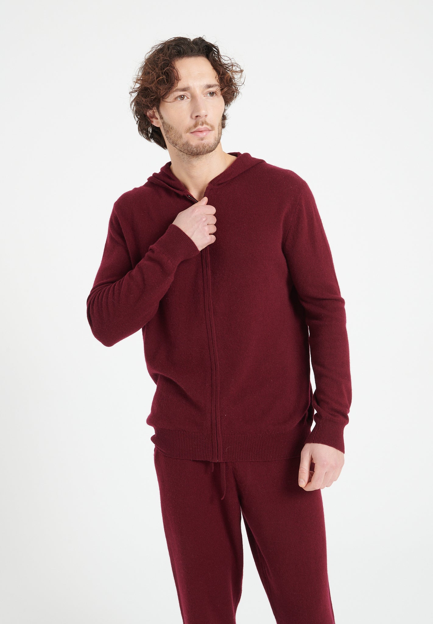 Pure Cashmere 2 Ply Zipped Hoodie (Luke 6)