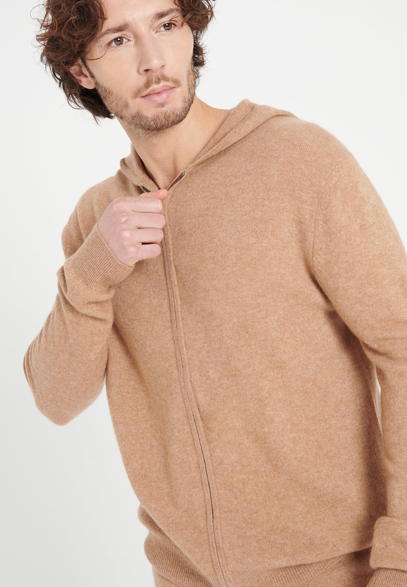 Pure Cashmere 2 Ply Zipped Hoodie (Luke 6)