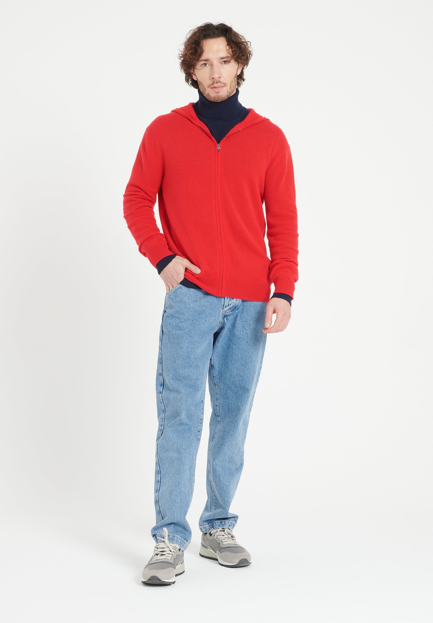 Pure Cashmere 2 Ply Zipped Hoodie (Luke 6)