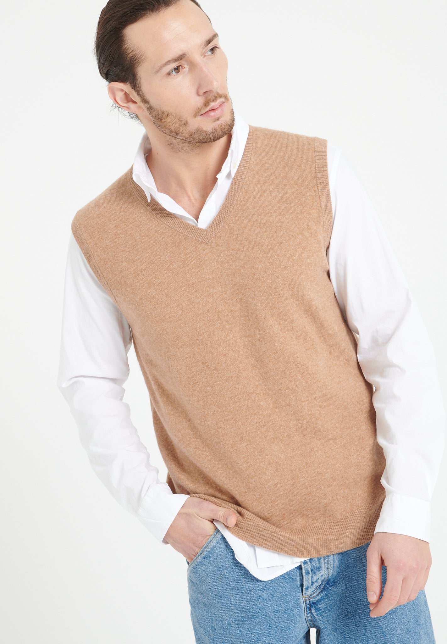 Pure Cashmere 2 Ply Sleeveless Vest (Luke 9)