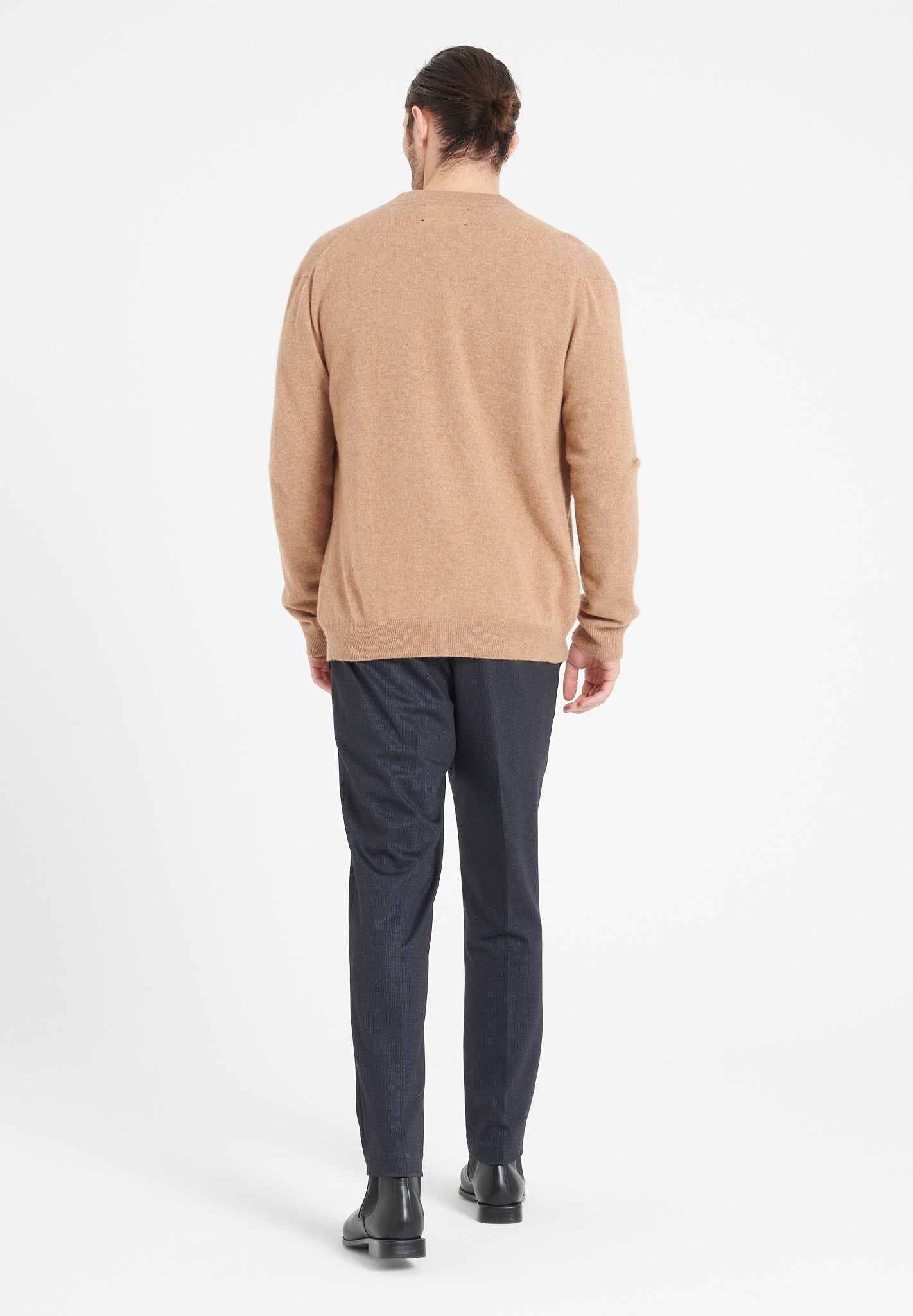 Pure Cashmere Bomber Neck Cardigan (Luke 10)